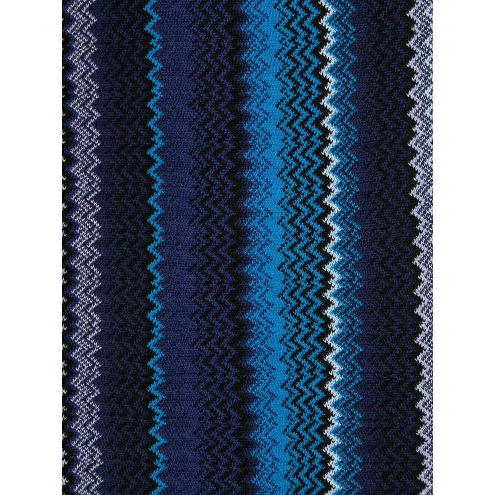 MISSONI Blue Men's Scarf With Logo One Size OS New With Tags - Picture 2 of 6